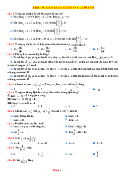 Trắc nghiệm bài 15 Giới hạn của dãy số mức thông hiểu