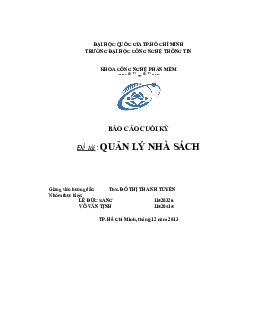 Quản lý nhà sách | Báo cáo Nhập môn Công nghệ phần mềm | Trường Đại học Công nghệ thông tin
