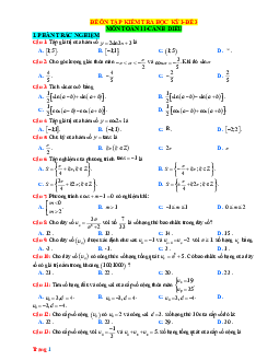 Đề kiểm tra học kỳ 1 Toán 11 Cánh diều - Đề 3 (có đáp án)