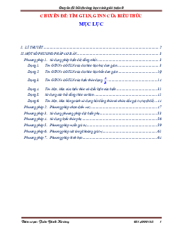 Chuyên đề tìm GTLN – GTNN của biểu thức bồi dưỡng học sinh giỏi Toán 8
