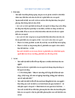 Sản xuất cật chất Vật chất môn Triết học Mác -Lênin | Đại học sư phạm Hà nội 