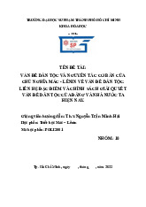 Vấn đề Dân tộc & Chủ nghĩa Mác-Lênin | Môn Triết học Mác - Lênin - Đại học Sư phạm Thành phố Hồ Chí Minh