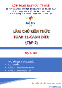 Làm chủ kiến thức Toán 11 Cánh Diều (tập 2) – Trần Đình Cư