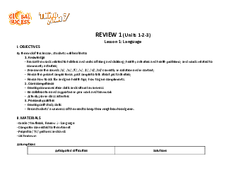 Giáo án Tiếng Anh 7 Review 1 sách Global Success