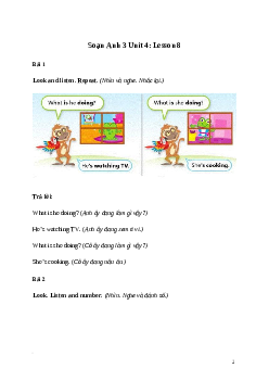 Tiếng Anh lớp 3 Unit 4: Lesson 8 trang 71 Explore Our World