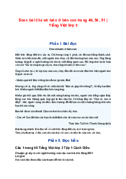 Soạn bài Cha sẽ luôn ở bên con trang 49, 50, 51 | Tiếng Việt lớp 3 Cánh diều