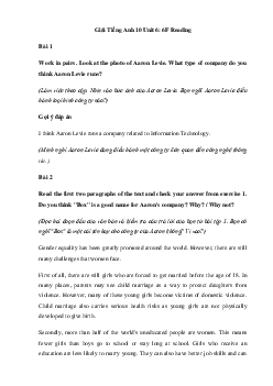 Giải Tiếng Anh 10 Unit 6: 6F Reading | Friends Global