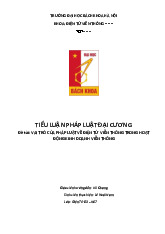 Tiểu luận Vai trò của pháp luật về điện tử viễn thông trong hoạt động kinh doanh viễn thông | Môn Pháp luật đại cương - Đại học Bách Khoa Hà Nội