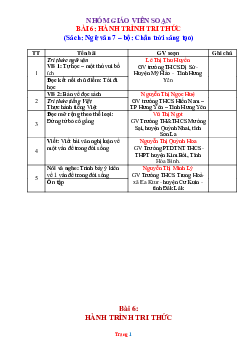 Giáo án giảng dạy ngữ văn lớp 7 học kì 2