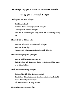 Đề cương ôn tập giữa học kì 1 môn Tin học 6 sách Cánh diều