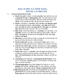 Lý thuyết tổng hợp các loại thuốc y học cổ truyền