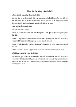 Tóm tắt Sự sống và cái chết Ngữ Văn 10 sách Kết Nối Tri Thức
