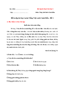 Bộ đề ôn tập hè lớp 2 lên lớp 3 môn Tiếng Việt (3 bộ sách mới)
