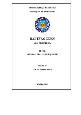 Khái luận về quản trị | Bài thảo luận quản trị học