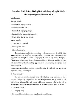 Soạn bài Giới thiệu, đánh giá về nội dung và nghệ thuật của một truyện kể Ngữ Văn 10 Sách Chân Trời Sáng Tạo