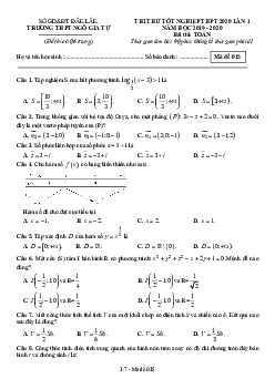 Đề thi thử tốt nghiệp THPT 2020 môn Toán lần 1 trường Ngô Gia Tự – Đắk Lắk