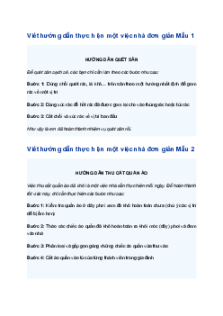 Viết hướng dẫn thực hiện một việc nhà đơn giản gồm 2-3 bước | Tập làm văn 4