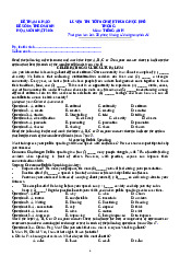 Đề minh họa theo đề Bộ TN THPT Môn Anh 2025 mới nhất có giải chi tiết | Tài liệu Tiếng Anh