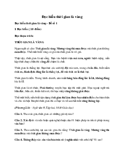 Đọc hiểu: Thời gian là vàng | Ôn tập Ngữ Văn 12