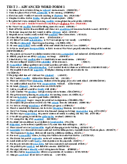 Test 3 - Advanced word form 1 ( có đáp án)