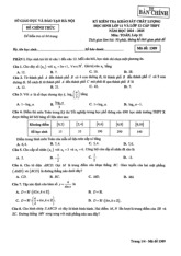 Đề khảo sát chất lượng Toán 11 năm 2024 – 2025 sở GD&ĐT Hà Nội