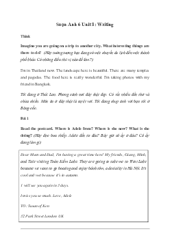 Giải Tiếng Anh 6 Unit 8: Writing - Friends Plus