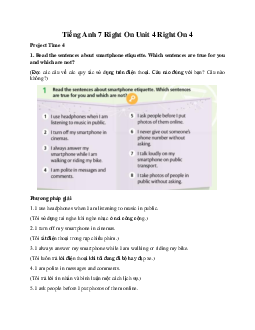 Tiếng Anh 7 Right On Unit 4 Right On 4