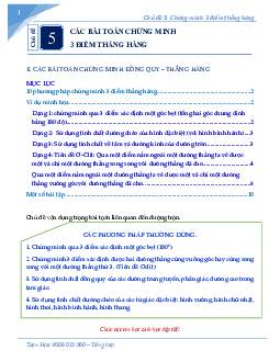 Các bài toán chứng minh ba điểm thẳng hàng