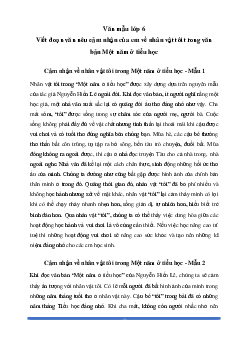 Văn mẫu lớp 6: Đoạn văn cảm nhận về nhân vật tôi trong văn bản Một năm ở tiểu học - Chân Trời Sáng Tạo