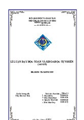 Bloom Taxonomy Môn Lý luận dạy học toán và khoa học tự nhiên | Đại học Cần Thơ