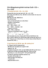 Cân bằng phương trình hoá học CuO + CO → Cu + CO2