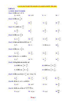 Các dạng toán về số đối của một số hữu tỉ lớp 7 (có lời giải chi tiết)
