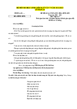 TOP 50 đề thi HSG văn 7 cấp huyện năm 2023 (có đáp án)
