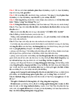 Các câu hỏi liên quan đến Starbucks trong quản trị marketing