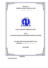 Bài tập lớn môi trường và phát triển bền vững | Đại học Nội Vụ Hà Nội