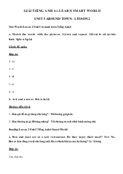 Tiếng Anh lớp 6 Unit 5 lesson 2 - Smart World