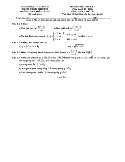 Đề thi học kì 2 Toán 11 năm 2019 – 2020 trường THPT Thăng Long – TP HCM