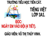 Giáo án điện tử Tiếng Việt 3 Tập 1 Bài 16 Kết nối tri thức: Ngày em vào đội - Đọc