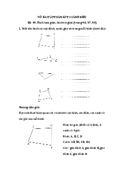 Giải VBT Toán lớp 3 Bài 49: Hình tam giác, hình tứ giác | Cánh diều