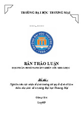 Nghiên cứu các nhân tố ảnh hưởng tới quyết định đi làm thêm của sinh viên trường Đại học Thương Mại | Bài thảo luận phương pháp nghiên cứu khoa học