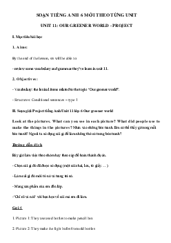 Tiếng Anh lớp 6 unit 11 Project