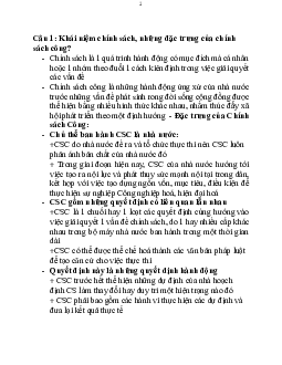 Đề cương ôn tập môn Phân tích chính sách công | Học viện Tài chính