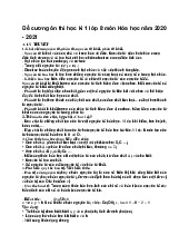 Đề cương ôn thi học kì 1 lớp 8 môn Hóa học năm 2020 - 2021