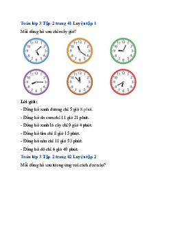 Giải SGK Toán lớp 3 trang 41, 42, 43 Thực hành xem đồng hồ (tiếp theo) | Cánh diều