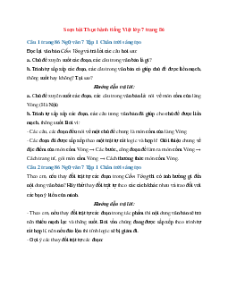 Soạn bài Thực hành tiếng Việt trang 86 | Ngữ Văn 7 Chân Trời Sáng Tạo tập 1