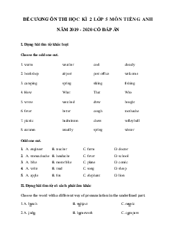 Đề cương ôn tập tiếng Anh lớp 5 học kì 2 năm 2023