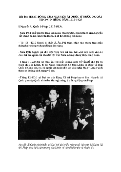 Hoạt động của Nguyễn Ái Quốc ở nước ngoài trong những năm 1919-1925