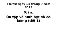 Giáo án điện tử Toán 4 Cánh diều: Ôn tập về hình học và đo lường