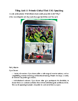 Giải Tiếng Anh 11 Unit 3 3G Speaking | Friends Global