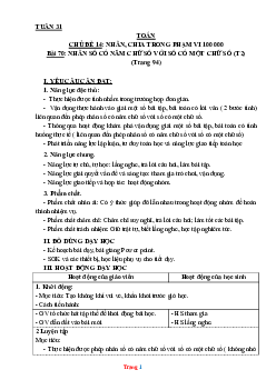 Giáo án Toán 3 Kết nối tri thức (KNTT) tuần 31